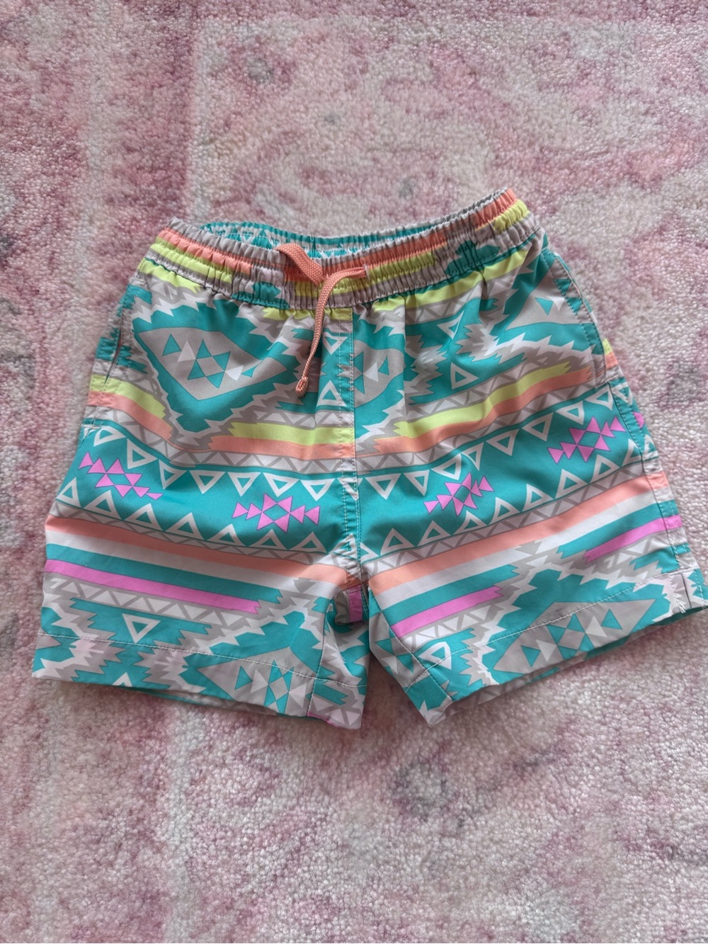 chubbies Teal Aztec Swim Shorts (4T)